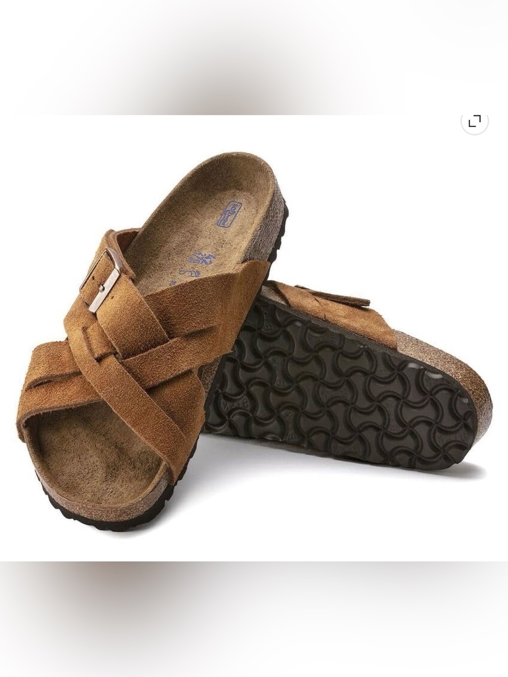 Birkenstock Women's Lugano Soft Footbed Suede Cross-Strap Sandals Sz 6